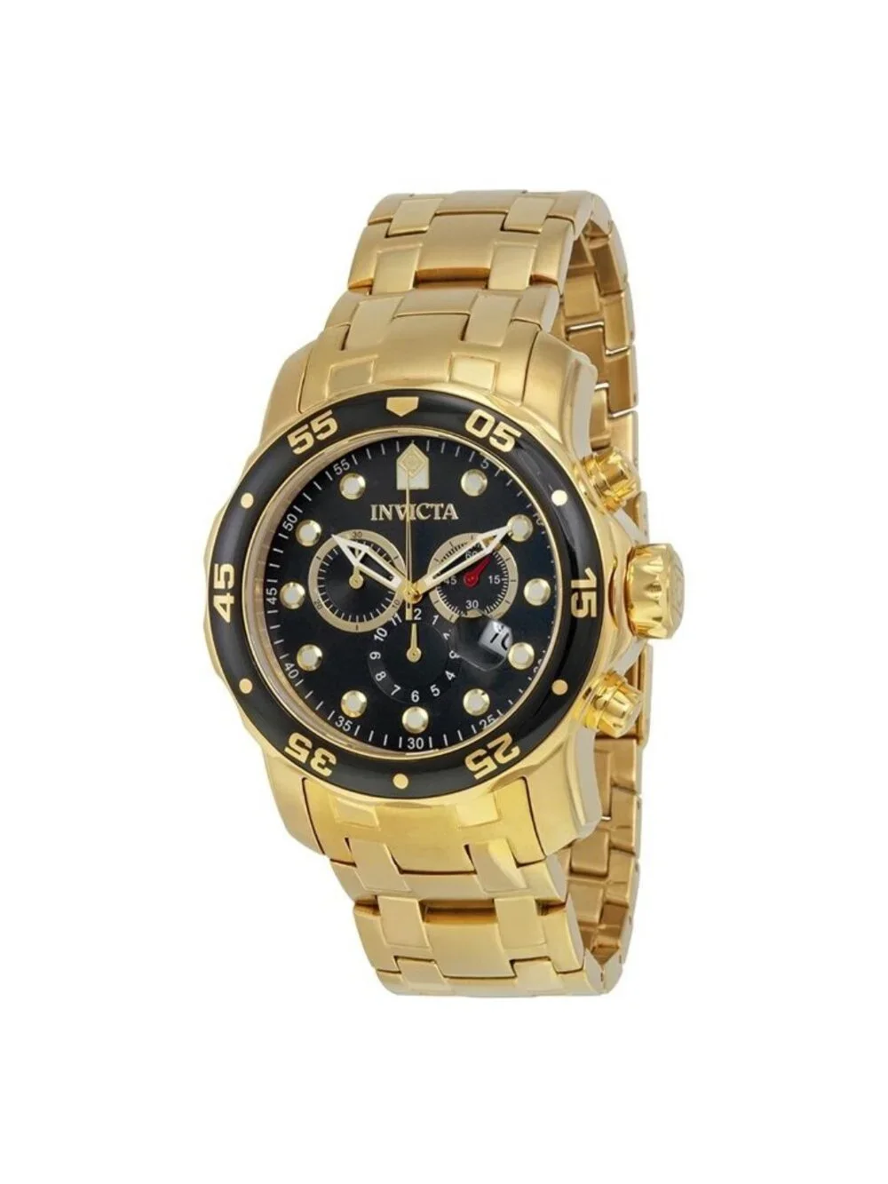 NWT Invicta Pro Diver Chronograph Black Dial Gold-tone Men's Watch